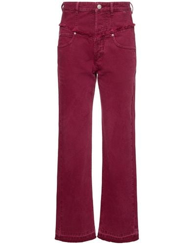 Isabel Marant Noemie High Rise Denim Jeans - Red