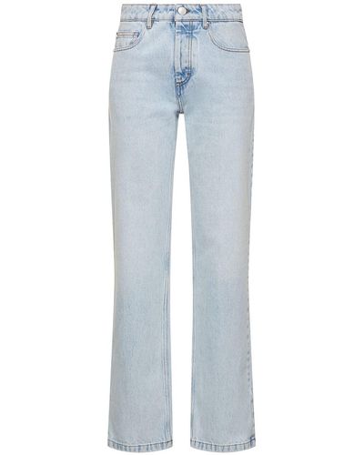 Ami Paris Straight Mid Rise Cotton Jeans - Grey