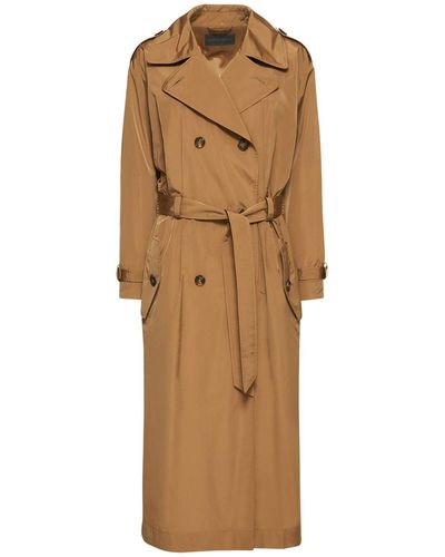 Alberta Ferretti Silk Blend Canvas Trench Coat - Natural