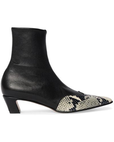 Khaite Mm Nevada Leather Ankle Boots - Black