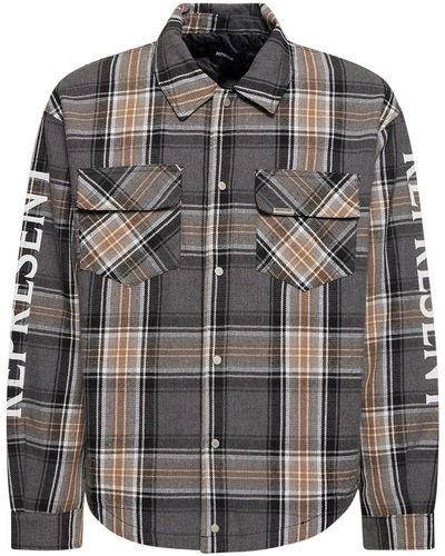 Represent Checked Quilted Flannel Shirt - Black