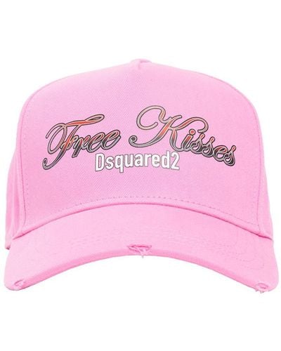 DSquared² D2 Lovers Cotton Baseball Cap - Pink