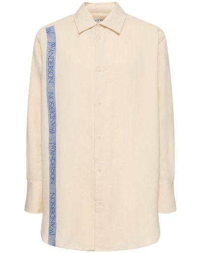 JW Anderson Oversize Linen & Cotton Shirt - Natural