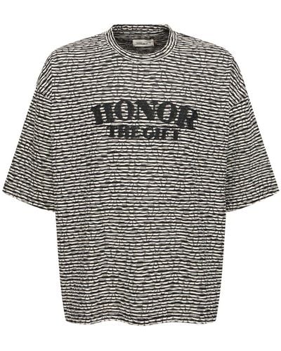 Honor The Gift T-shirt Mit Streifen "a-spring" - Grau