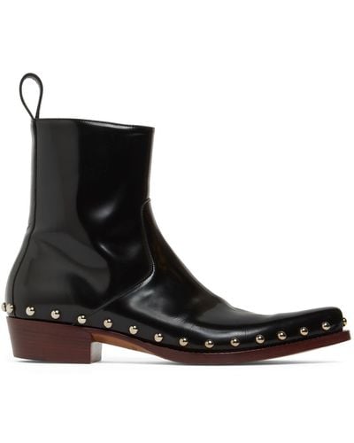 Bottega Veneta Ripley Leather Ankle Boots - Black