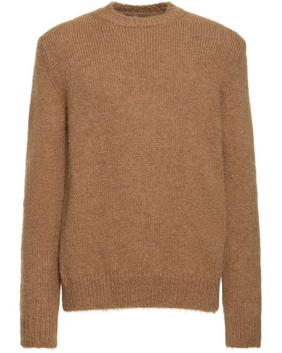 Jil Sander Alpaca Blend Bouclé Sweater - Brown