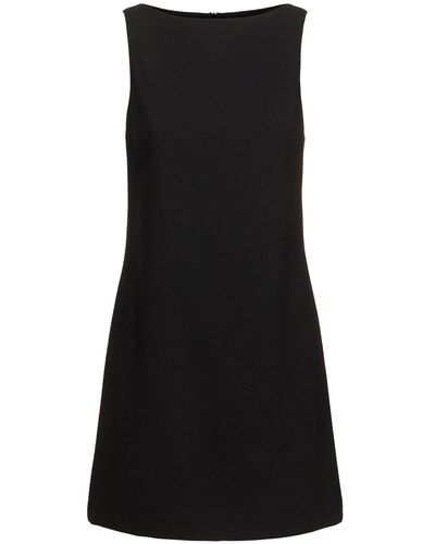Matteau Stretch Wool Crepe Mini Dress - Black