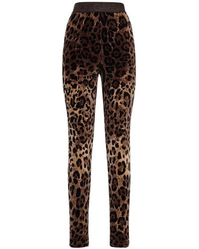 Dolce & Gabbana Leopard Print Chenille leggings - Black