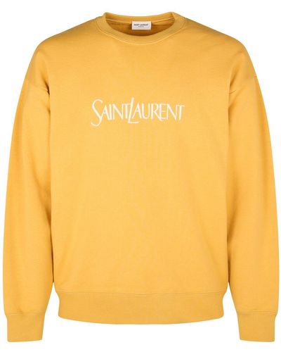 Saint Laurent Vintage Embroidered Cotton Sweatshirt - Yellow