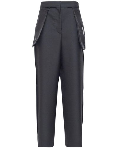 The Row Claudiu Wool Twill Wide Trousers - Blue