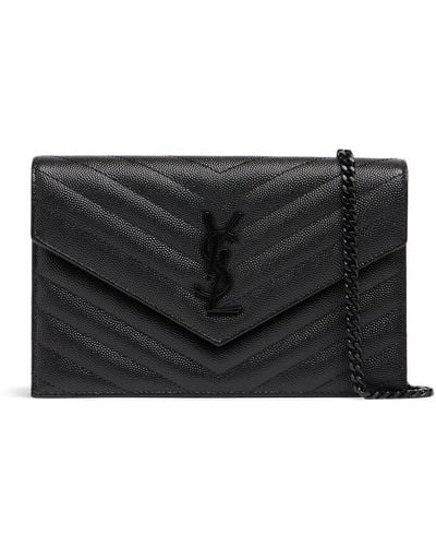 Saint Laurent Small Monogram Quilted Leather Bag - Grey