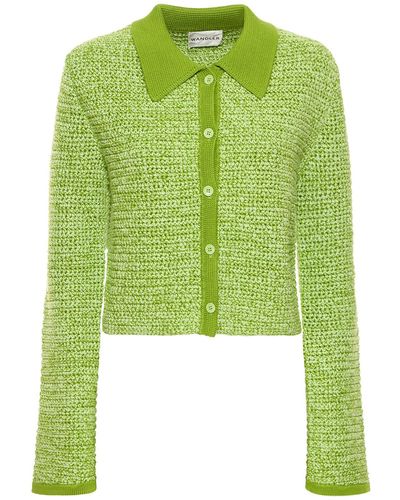 Wandler Electra Organic Cotton Crochet Cardigan - Green