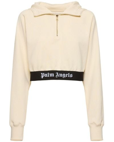 Palm Angels Sweat-shirt zippé en coton à capuche - Neutre