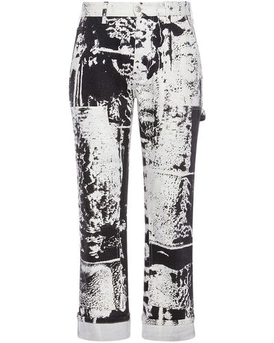 Alexander McQueen Fold Print Workwear Jeans - White
