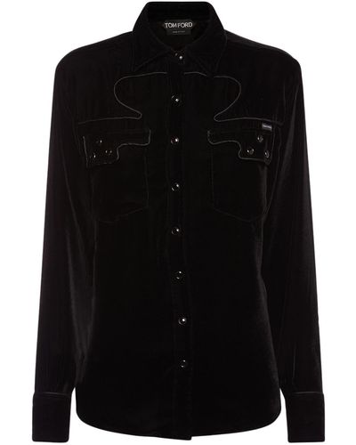 Tom Ford Chemise relaxed en velours - Noir