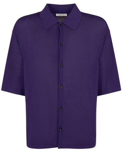 Lemaire Cotton Knit/Polo Shirt - Purple