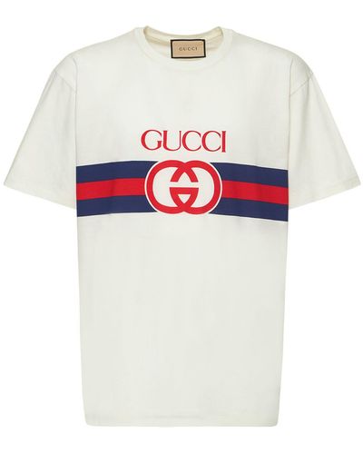 Gucci インターロッキングg コットンtシャツ - ホワイト