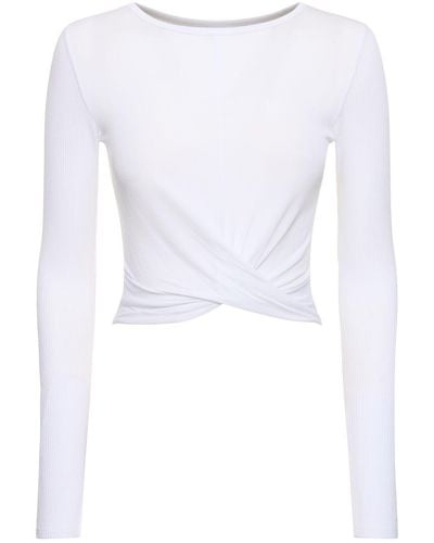 Alo Yoga Cover Twist Long Sleeve Modal Top - White