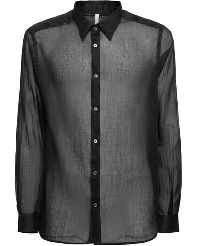 sunflower Camisa de algodón transparente - Negro