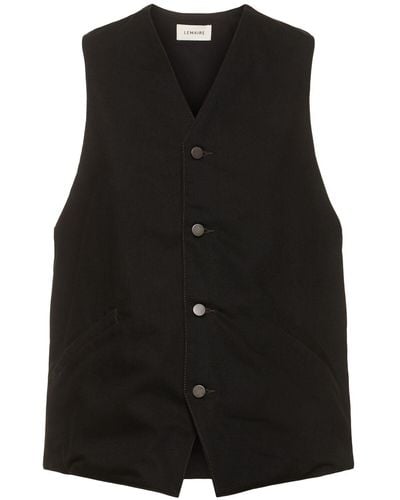 Lemaire Gilet in cotone - Nero