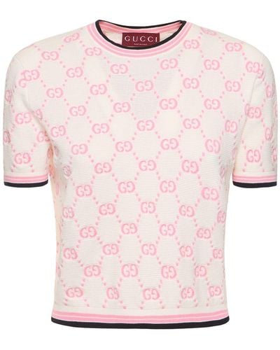 Gucci Gg Cotton Top - Pink