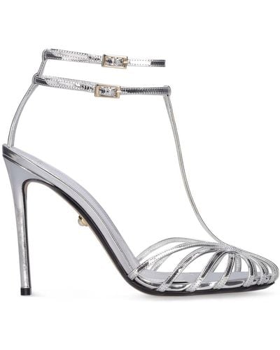 ALEVI 110Mm Stella Metallic Leather Sandals - White