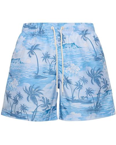Palm Angels Bañador shorts de techno - Azul