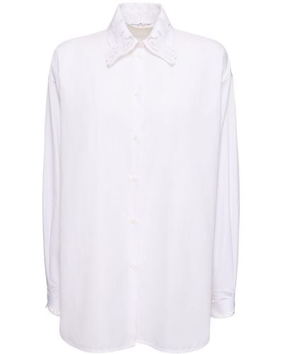 Ermanno Scervino Camisa de algodón bordada - Blanco