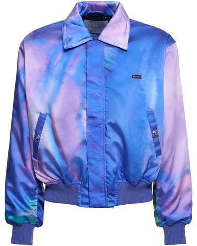 Bluemarble Tie Dye Print Bomber Jacket - Blue