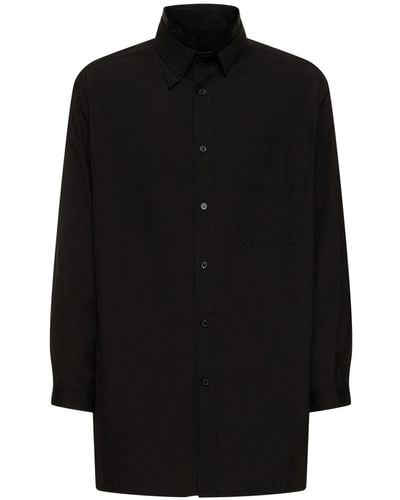 Yohji Yamamoto A-chain Stitch 3-layer Cotton Shirt - Black