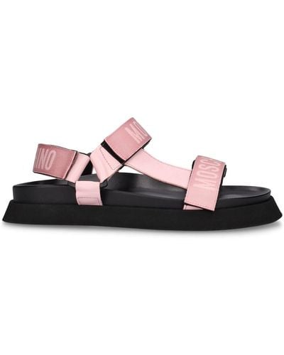 Moschino 40Mm Tech Flat Sandals - Pink