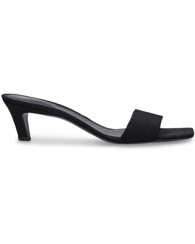 Totême 55Mm The Mule Moiré Sandals - Black