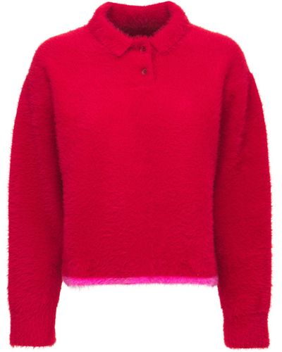 Jacquemus Le Polo Neve Knit Sweater - Red