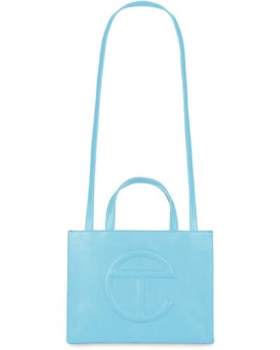 Telfar Medium Embossed Logo Shopper Tote Bag - Blue