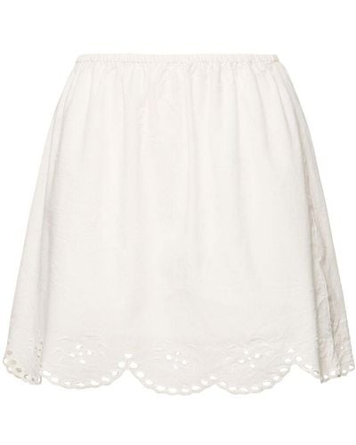 Designers Remix Layla Cotton Blend Mini Skirt - White