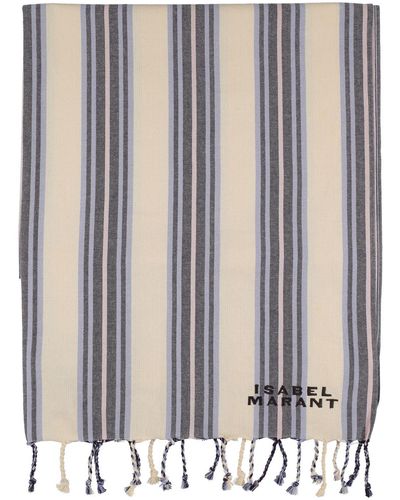 Isabel Marant Striped Cotton Beach Towel - Blue