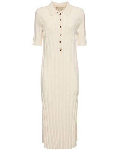 Loulou Studio Elyna Silk Blend Knitted Midi Dress - Natural