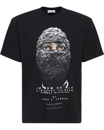 ih nom uh nit Mask Print Cotton T-shirt - Black