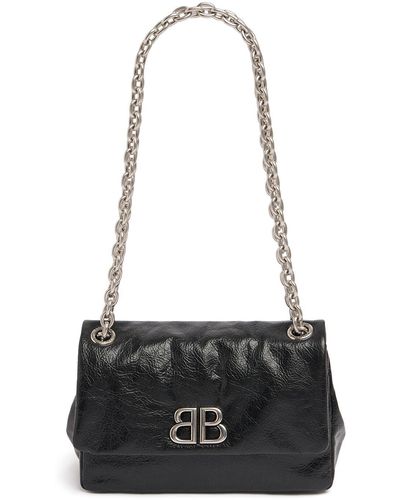 Balenciaga Mini Monaco Leather Shoulder Bag - Black