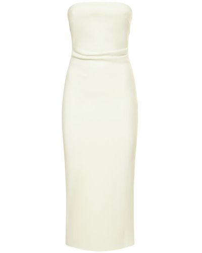 Bec & Bridge Cicily Strapless Bonded Crepe Midi Dress - White