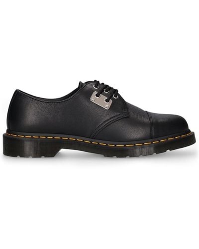 Dr. Martens Chaussures à lacets en cuir avec plaque métal 1461 - Noir