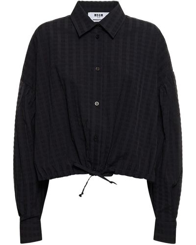 MSGM Cotton Poplin Shirt - Black