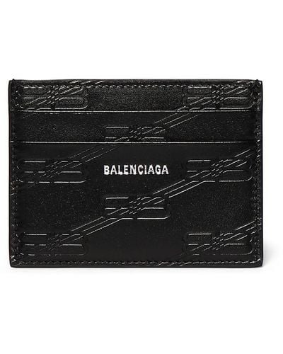 Balenciaga Bb Monogram Embossed Card Holder - Black
