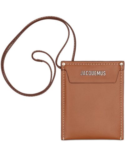 Jacquemus Le porte Jacquemus Envelope Wallet Dark Pink in Cowskin Leather  with Silver-tone - US