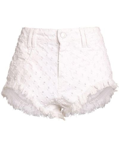 Isabel Marant Aneida Cotton Denim Shorts - White