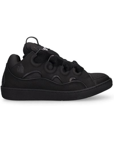 Lanvin Curb Suede Sneakers - Black