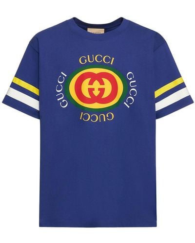 Gucci 【公式】 (グッチ)コットンジャージー Tシャツブルーブルー