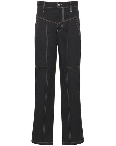 Isabel Marant Denzel Cotton Wide Pants - Black