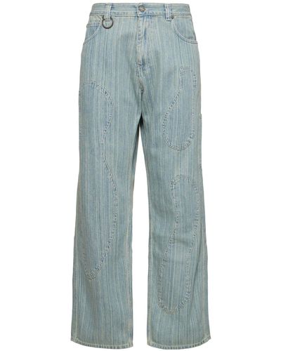 Bonsai Oversize Cotton Denim Jeans - Blue