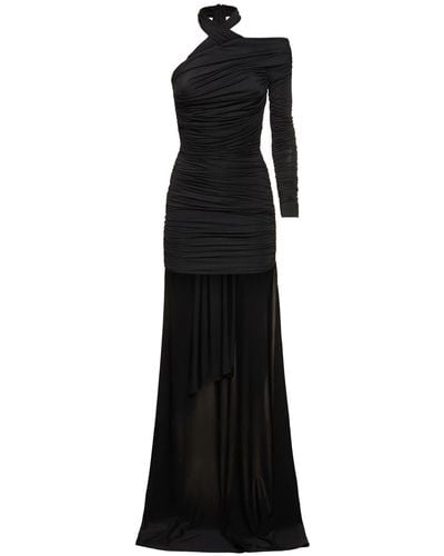 GIUSEPPE DI MORABITO Stretch Jersey Asymmetric Mini Dress - Black
